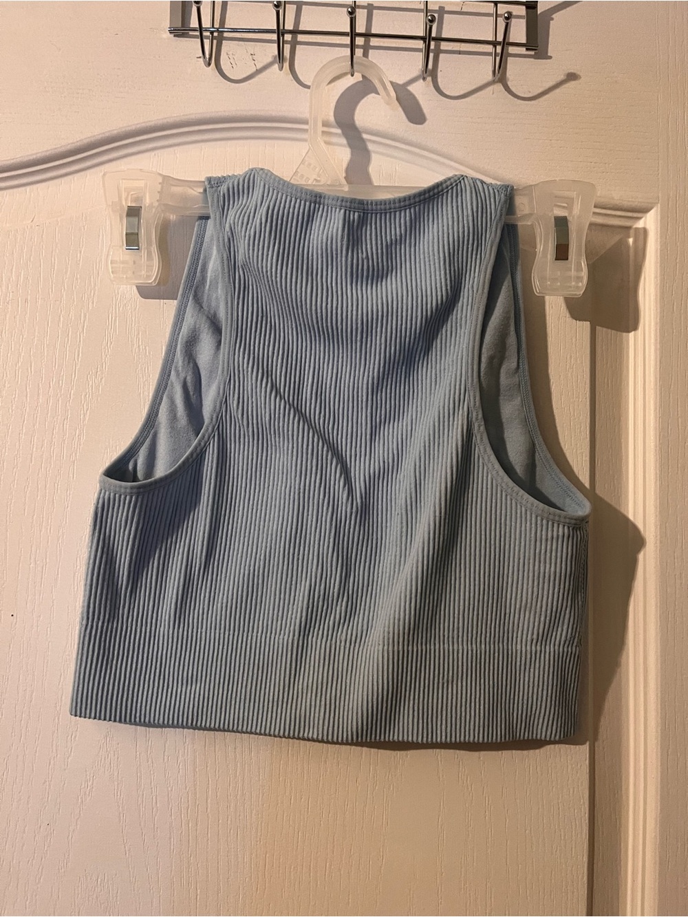 Garage Light Blue Ribbed Cropped Tank - Picture 2 of 2